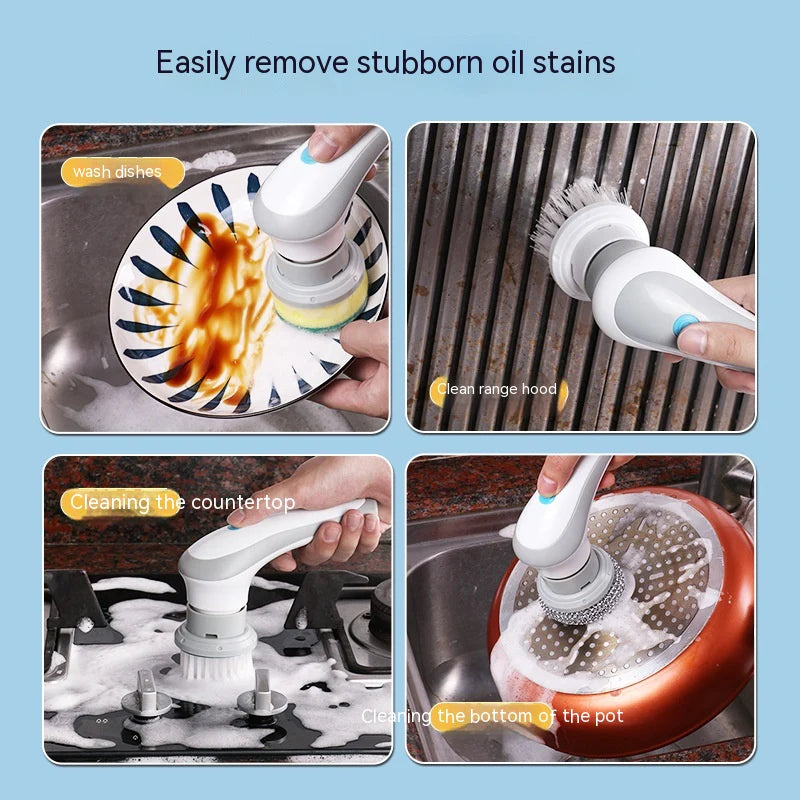 Electric Multifunctional Plastic Cleansing Brush Household Kitchen