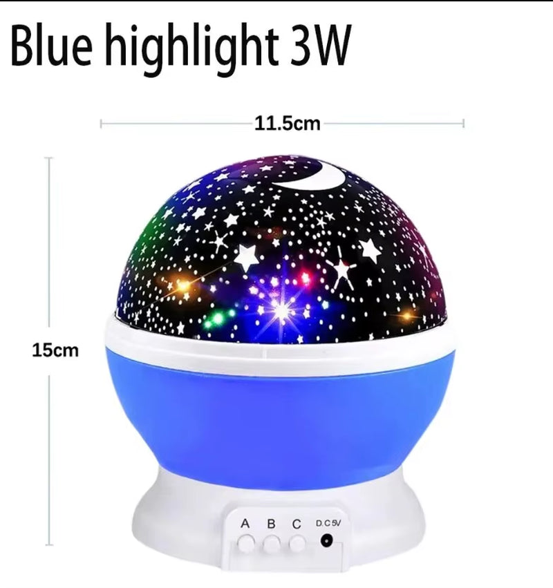 LED Starry Night Light Auto Rotating Pattern 500Mah Lithium Battery Starry Night Projection Light for Bedroom Decoration