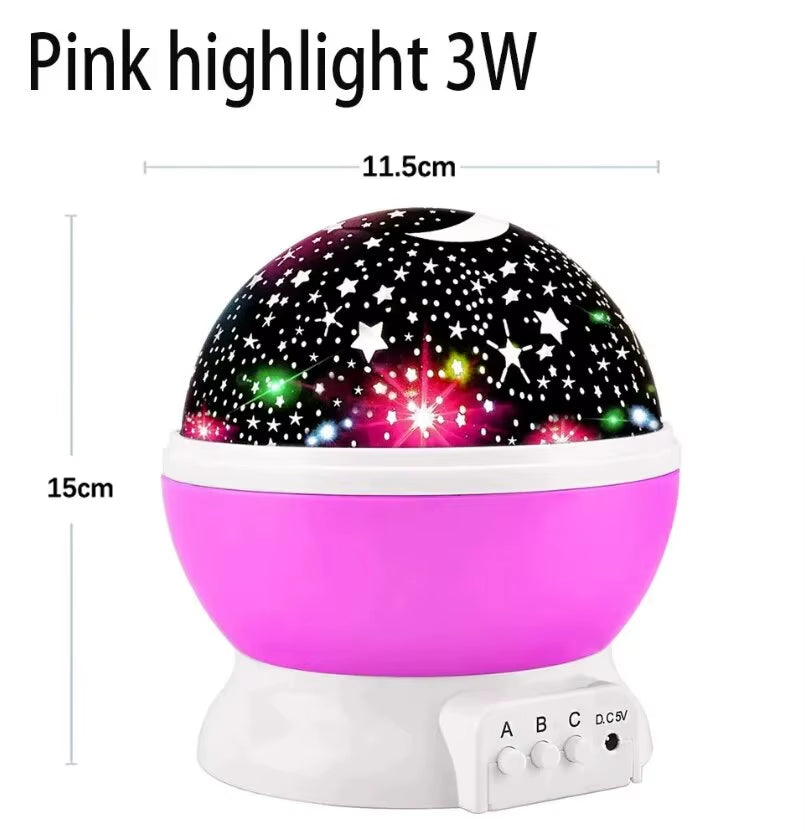 LED Starry Night Light Auto Rotating Pattern 500Mah Lithium Battery Starry Night Projection Light for Bedroom Decoration