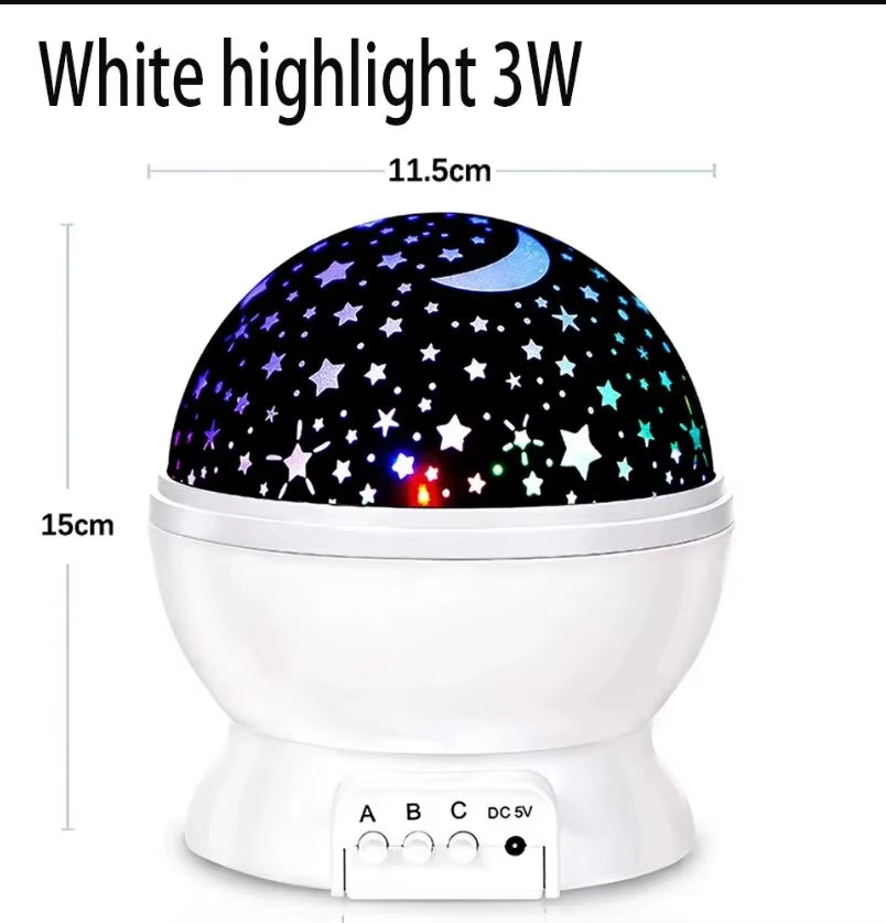 LED Starry Night Light Auto Rotating Pattern 500Mah Lithium Battery Starry Night Projection Light for Bedroom Decoration