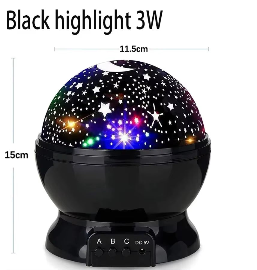 LED Starry Night Light Auto Rotating Pattern 500Mah Lithium Battery Starry Night Projection Light for Bedroom Decoration